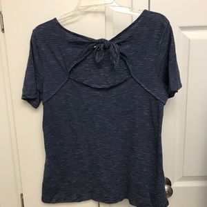 Striped tie open back tee